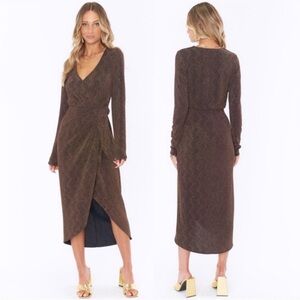 Brand new Show Me Your Mumu Kimora Wrap Dress Squiggle Sparkle Knit